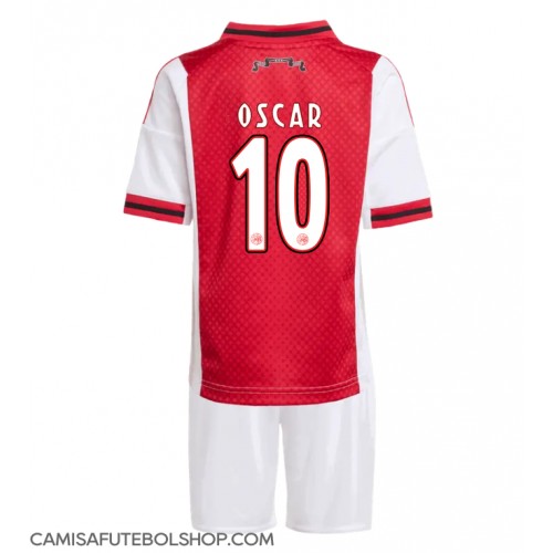 Camisa de time de futebol Ajax Oscar Gloukh #10 Replicas 1º Equipamento Infantil 2025-26 Manga Curta (+ Calças curtas)